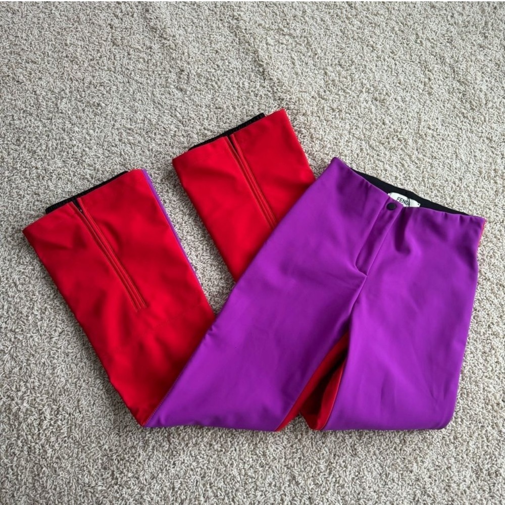 Fendi Ski Tech Pants Trousers OTB Snow Pants Purple Red Peacock NWOT Skiwear 4
